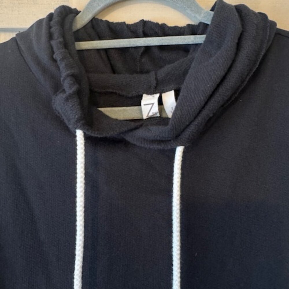 Z by Zella Black Pullover Hoodie White Drawstring Womens Sz S Oversized NWT 1011 - Picture 3 of 7